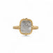 18k yellow gold and natural colored silver diamond ring.