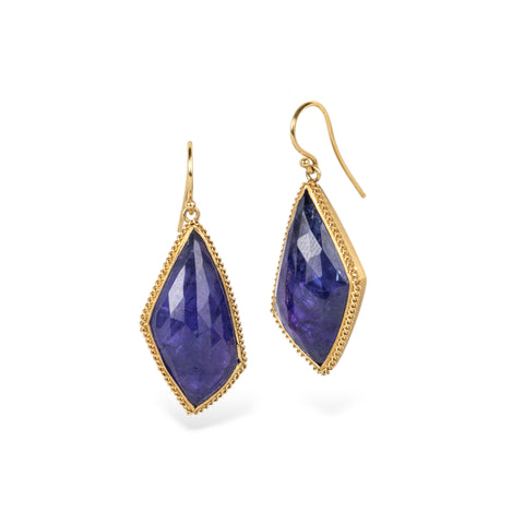Tanzanite and gold earrings