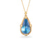 Moonstone teardrop necklace on white background
