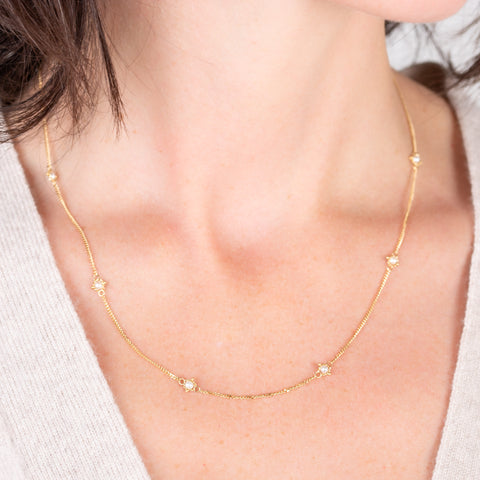 Pearl Textile Necklace in 18k Gold