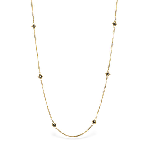 Black Diamond Textile Necklace in 18k Gold