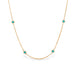 18k yellow gold chain necklace with turquoise gemstone beads.