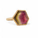 18k Gold Watermelon Tourmaline ring side view