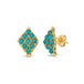Petite Woven Lattice Earrings in Turquoise