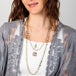 Labradorite necklace paired with mabe pearl and turquoise