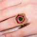 Watermelon tourmaline ring close up