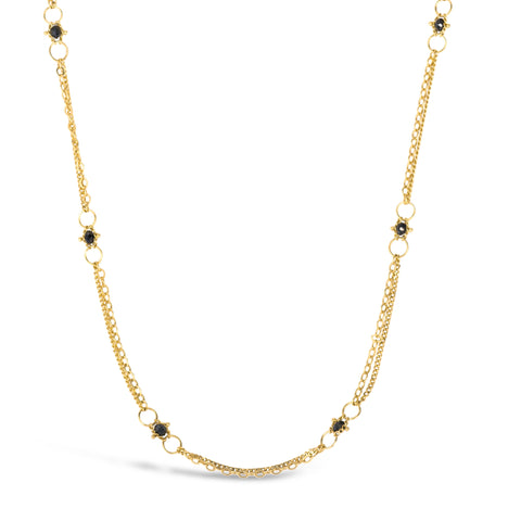 Black Diamond Whisper Chain Necklace in 18k Gold