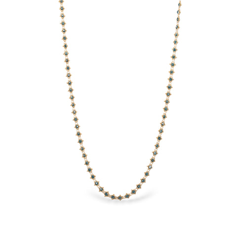 Woven blue diamond necklace