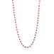 Woven ruby necklace on white background