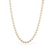 Close up of hand woven necklace with 18k gold and silver diamonds