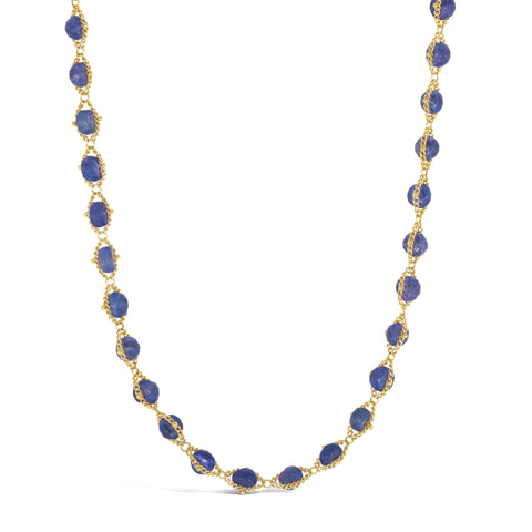Tanzanite Woven Necklace in 18k Gold
