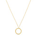 This long pendant necklace features a hoop crafted in chain to create a stardust-like effect hanging from a delicate 18k yellow gold chain