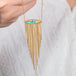 Opalized Wood Gold Tassel Necklace