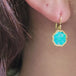 Carved Blossom Opal and Gold Earrings