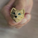 Carved cat ring in 18k gold