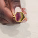 Watermelon Tourmaline Hexagon Ring