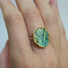 Carved Geometric Labradorite Ring