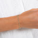 Silver Diamond Textile Bracelet in 18k Gold