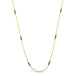 This 18k yellow gold chain necklace features rows of blue diamond stations woven throughout the necklace. The piece is finished with a lobster clasp closure.