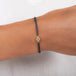 Silver Diamond Bracelet in Oxidized Silver and 18k Gold