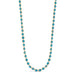 A long woven necklace is crafted with 18k yellow gold and London blue topaz faceted beads throughout.