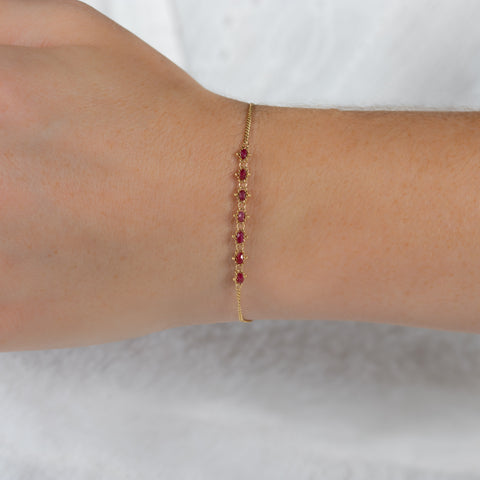 Ruby Row Bracelet in 18k Gold