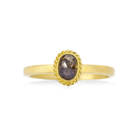 Amali-Champagne Oval Diamond Ring