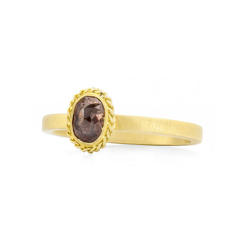 Amali-Champagne Oval Diamond Ring