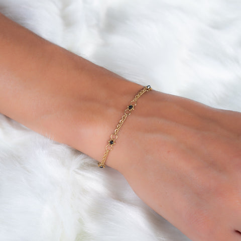 Black Diamond Whisper Chain Bracelet in 18k Gold