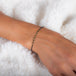 Black Diamond Row Bracelet in Oxidized Silver and 18k Gold