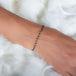 Black Diamond Row Bracelet in Oxidized Silver and 18k Gold