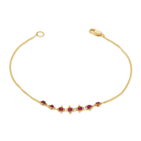 Ruby Row Bracelet in 18k Gold