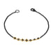Black Diamond Row Bracelet in Oxidized Silver and 18k Gold