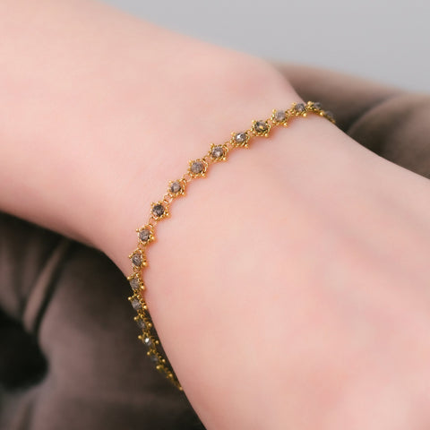 Amali-Textile Bracelet in Grey Diamond