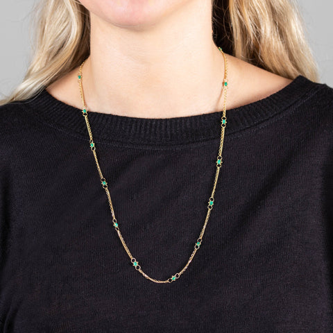 Emerald Whisper Chain Necklace in 18k Gold
