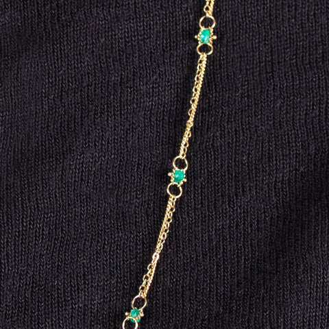 Emerald Whisper Chain Necklace in 18k Gold