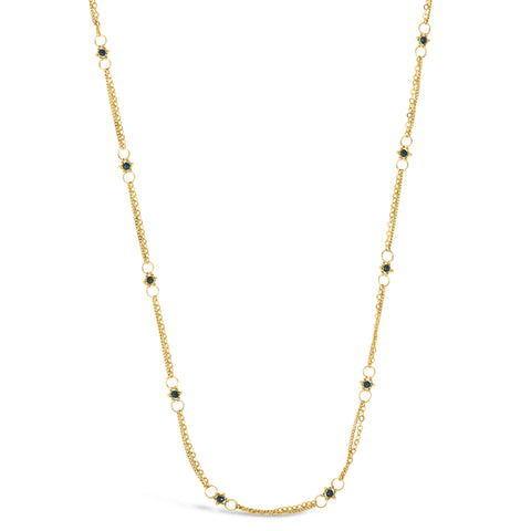 Blue Diamond Whisper Chain Necklace in 18k Gold