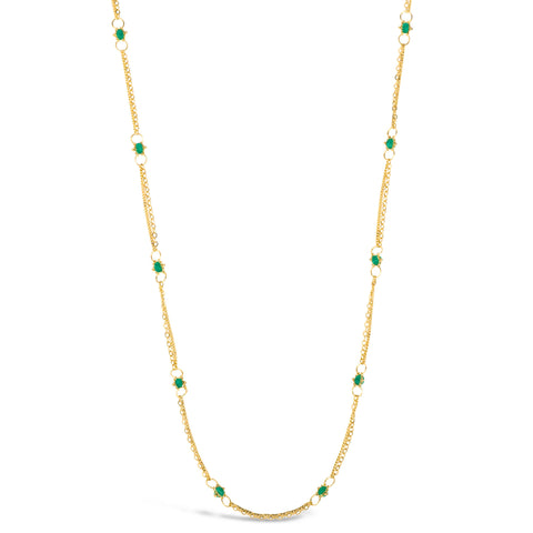 Emerald Whisper Chain Necklace in 18k Gold