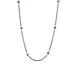 Blue Diamond Textile Necklace in Oxidized Silver and 18k Gold