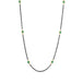 Emerald Textile Necklace in Oxidized Silver and 18k Gold