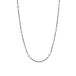 Silver Diamond Textile Necklace in Oxidized Silver and 18k Gold