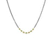 Emerald Textile Row Necklace in Oxidized Silver and 18k Gold
