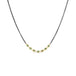 Emerald Textile Row Necklace in Oxidized Silver and 18k Gold