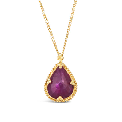 Ruby Teardrop Necklace