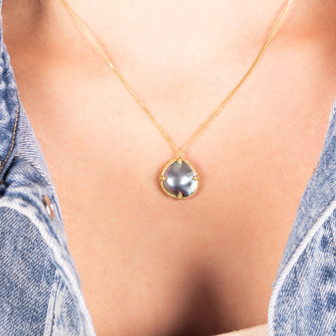 Abstract Mabe Pearl Necklace