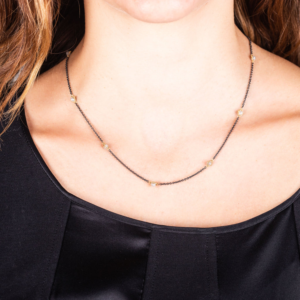 Station necklace silver sales