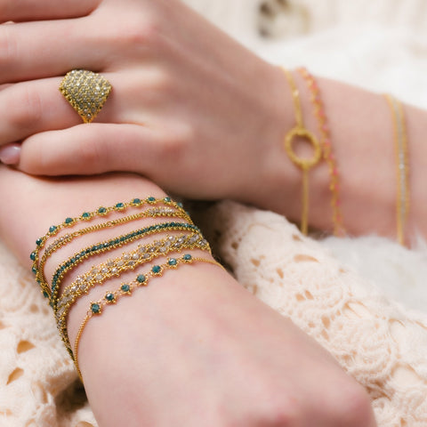Blue Diamond Row Bracelet in 18k Gold