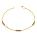 This 18k yellow gold chain bracelet features three champagne diamond bars stationed throughout. The bracelet is finished with a lobster clasp.