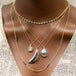 Mexican Opal Crescent Moon Necklace