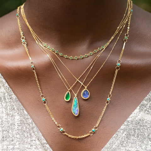 Dragonfly Wing Boulder Opal Necklace